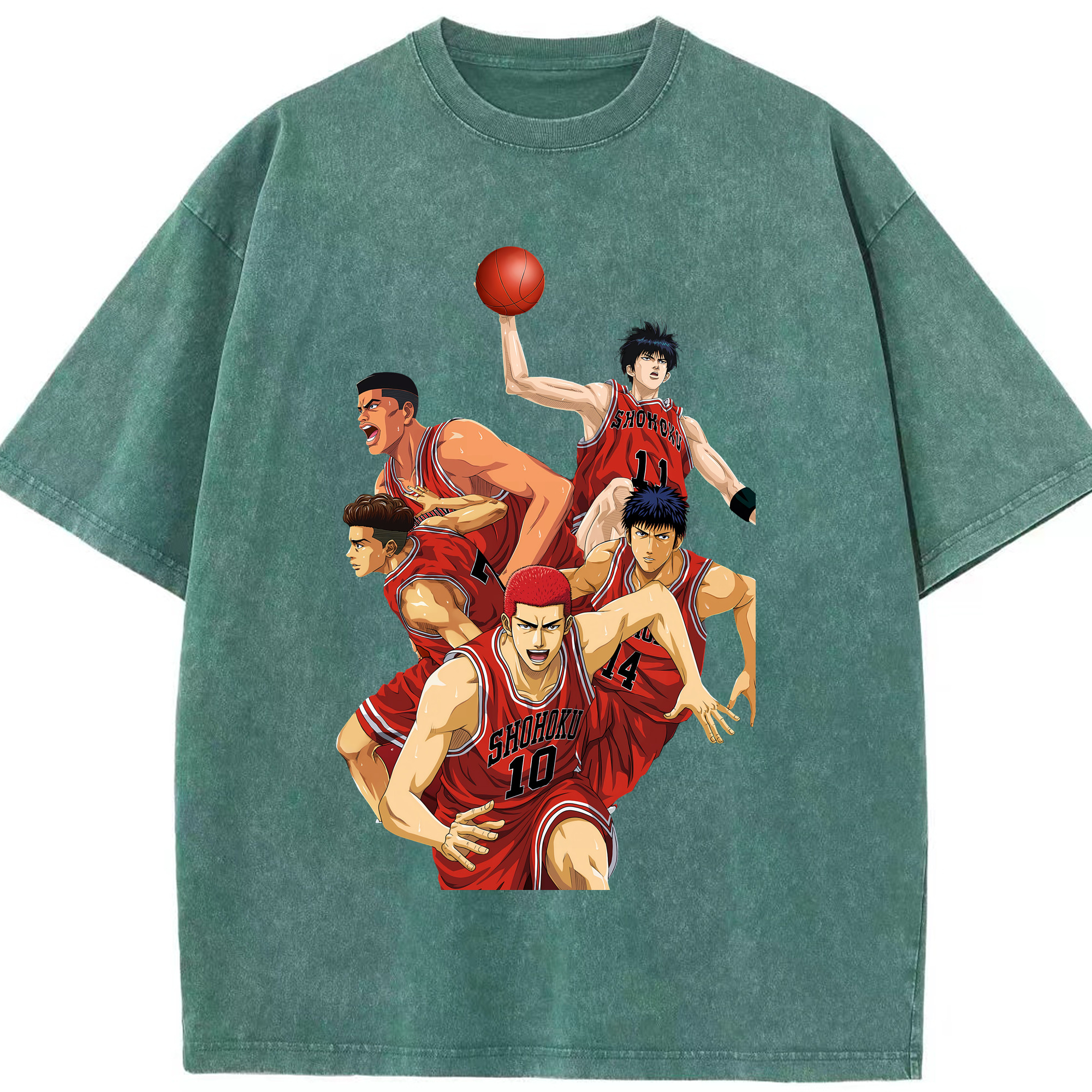 （画像用） SLAM DUNK／スラムダンク 綿100% ヴィンテージ風 半袖Tシャツ（フロントプリント）